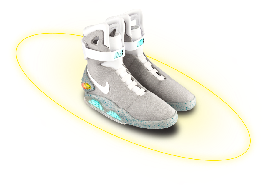 кроссовки Nike Air Mag с желтым кольцом вокруг